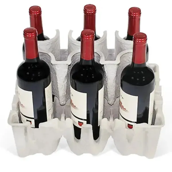 Six (6) Bottle Stand Up Pulp Wine Shipper Set