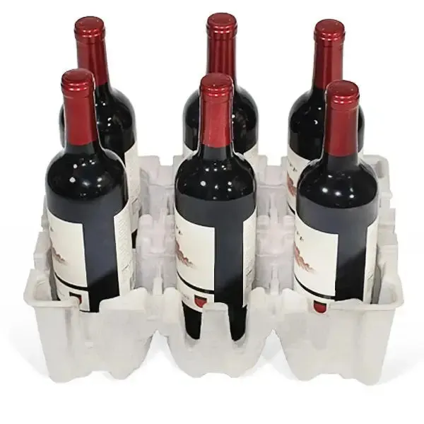 Six (6) Bottle Stand Up Pulp Wine Shipper Set