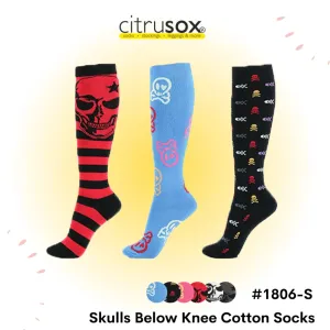 Skull Skeleton Cotton Below Knee High Socks