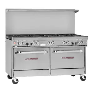 Southbend 4601CC-7L Ultimate Natural Gas Range 60”, 8 Burners, Standard Grates With 2 Cabinet Base 292000 BTU