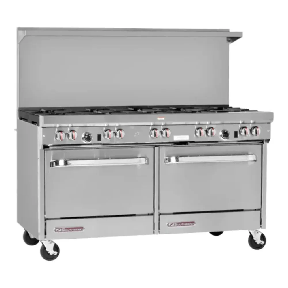 Southbend S60CC-2R S-Series 60” Gas Range 6 Non-Clog Burners With Cabinet Base – Natural Gas, 201500 Total Btu