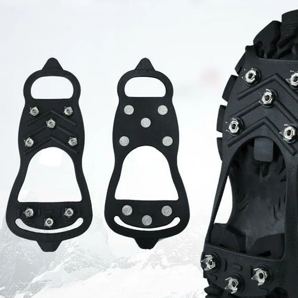 US 1-2 Pairs Ice Snow Grips Traction Cleats Shoes Anti Slip Cleats Boot Crampons