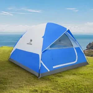 valiant 3-4 Person Dome Tent Waterproof Camping Tents Outdoor Travel Backpacking Tent,Navy Blue Gray