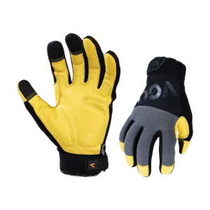 VGO 1 Pair Safety Work Gloves,Mechanics Gloves,Impact Gloves,Anti-Vibration Gloves,Rigger Gloves(Grey,CA7723)