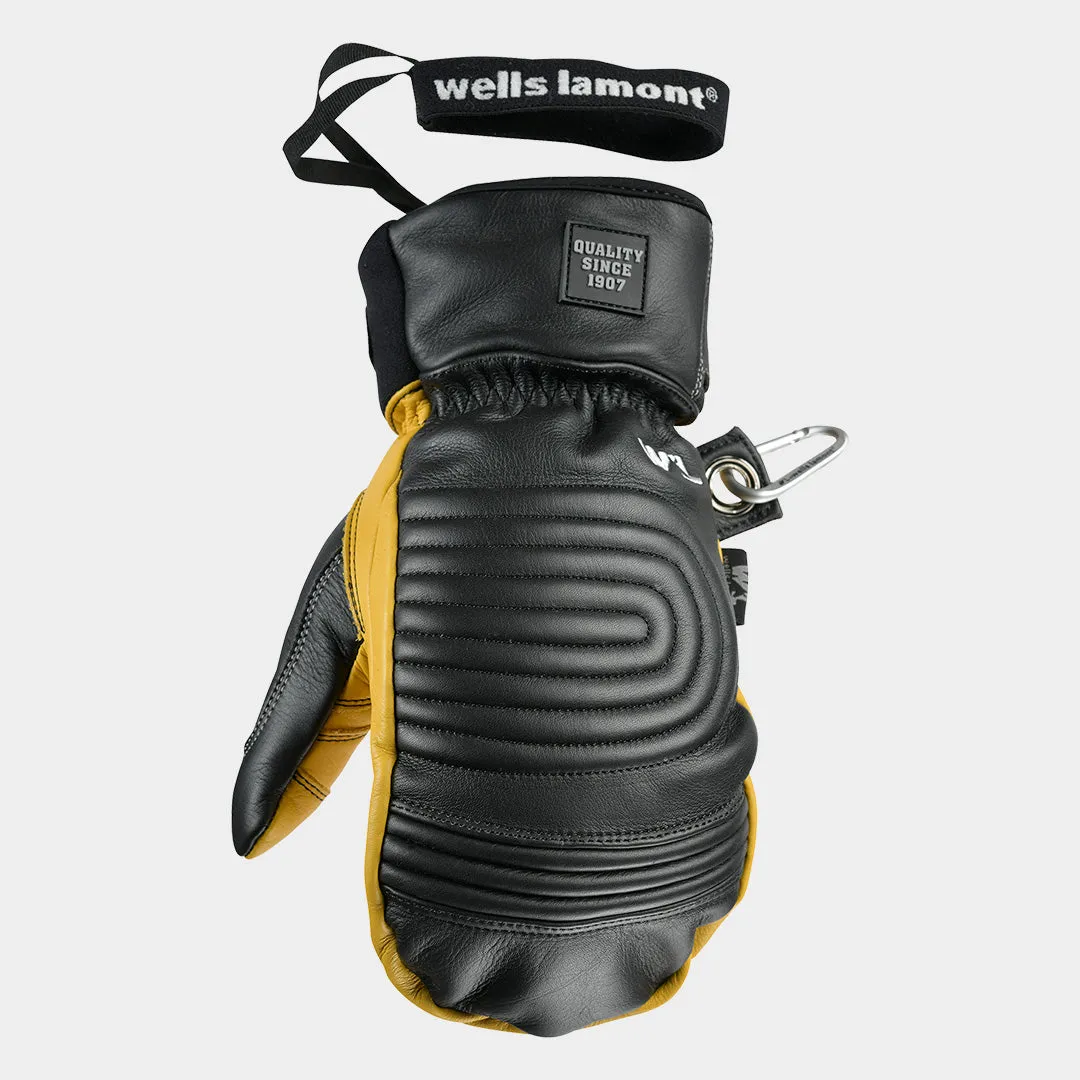 Wells Lamont® Ajax Mittens - Black and Saddle Tan Leather