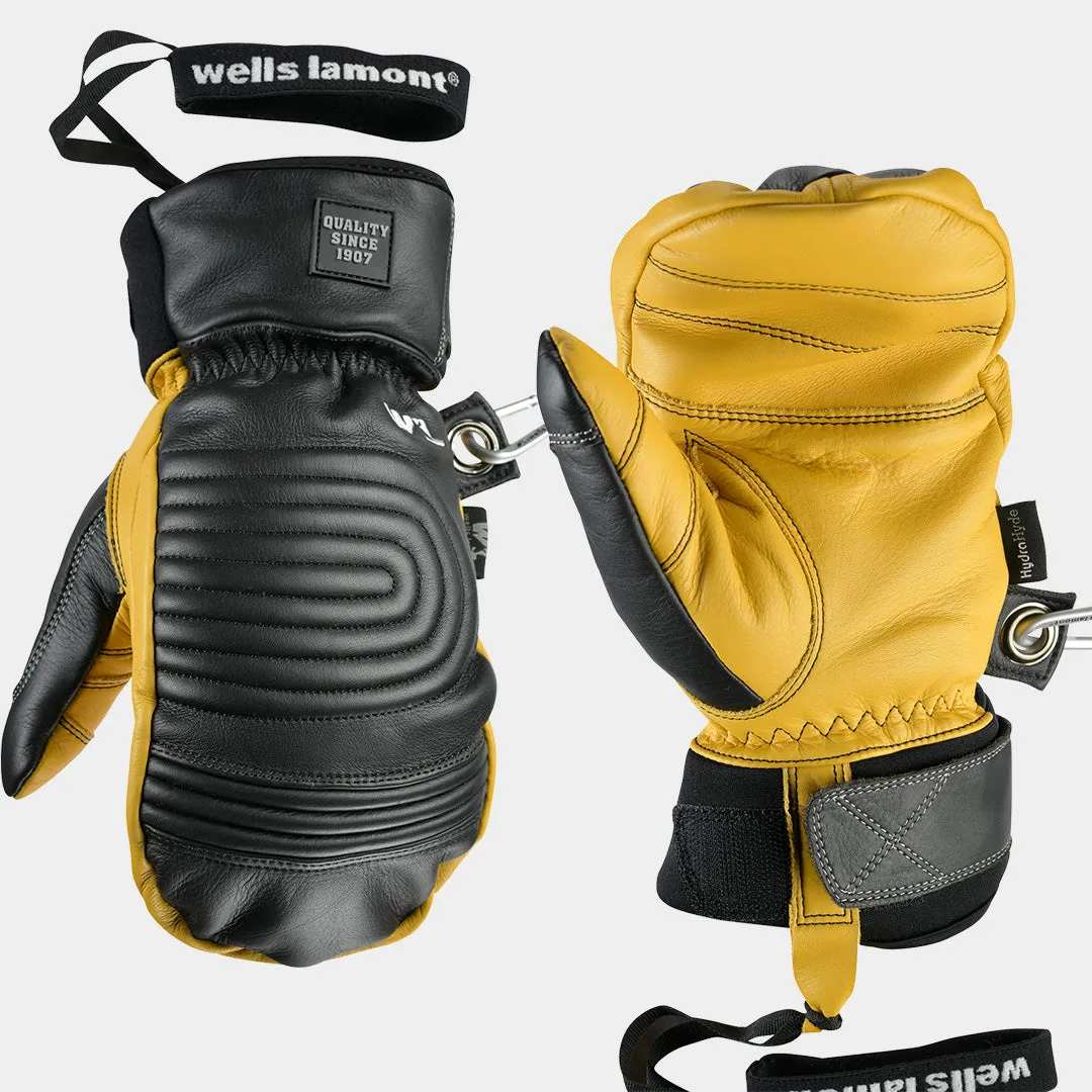 Wells Lamont® Ajax Mittens - Black and Saddle Tan Leather