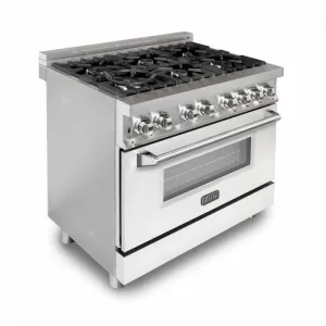 ZLine 36 in. Professional Dual Fuel Range with White Matte Door (RA-WM-36)