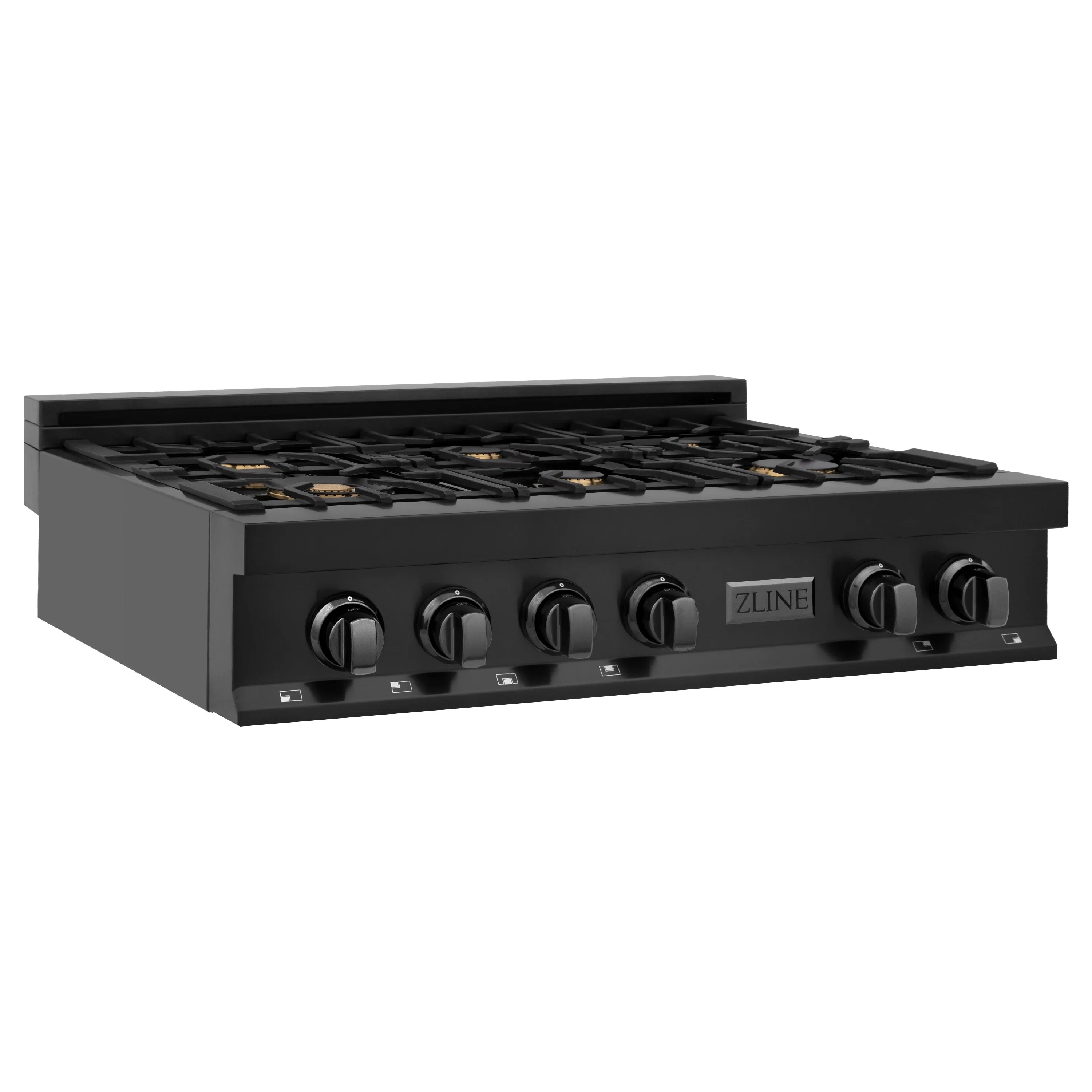 ZLINE 36" Porcelain Gas Stovetop in Black Stainless Steel with 6 Gas Burners (RTB-BR-36)