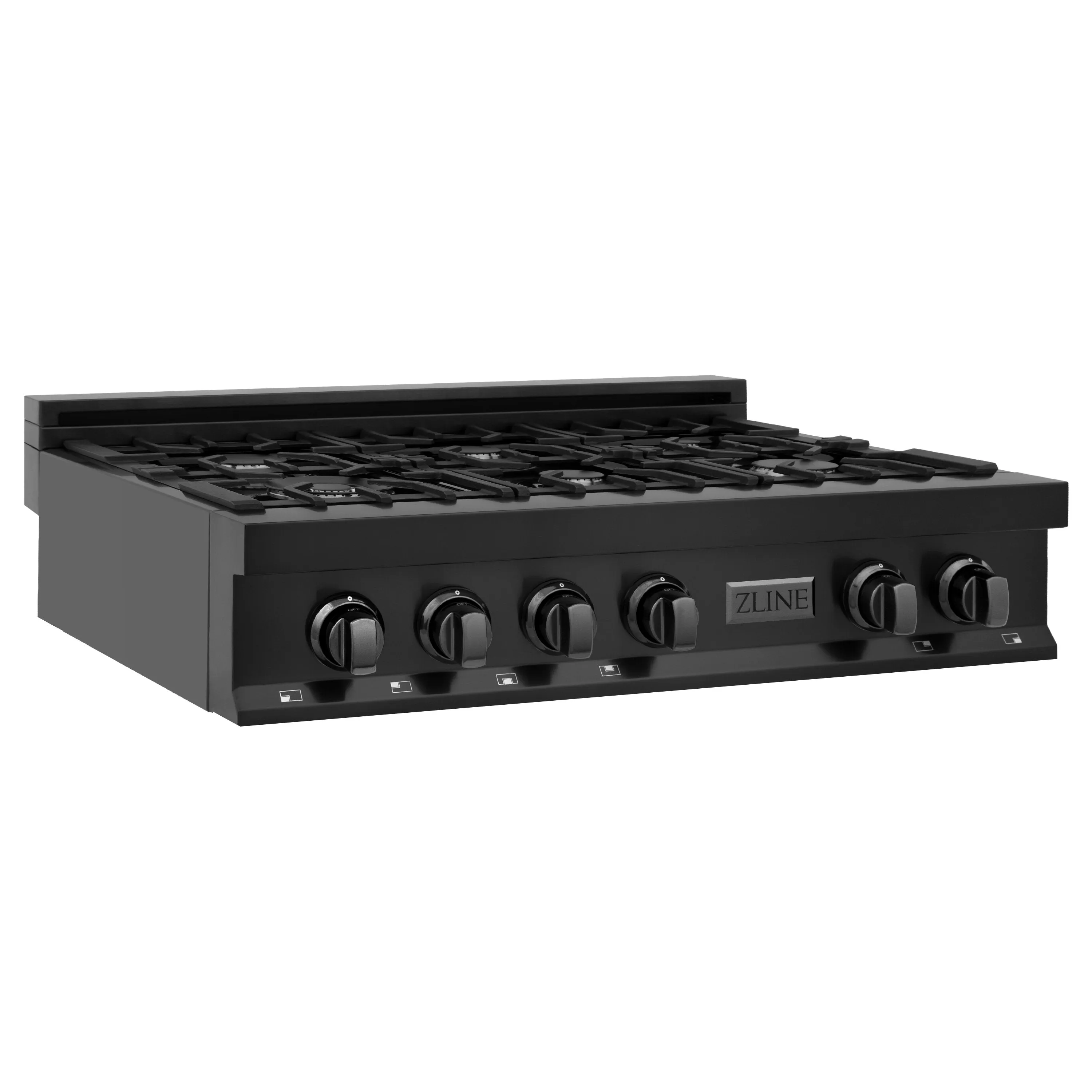 ZLINE 36" Porcelain Gas Stovetop in Black Stainless Steel with 6 Gas Burners (RTB-BR-36)