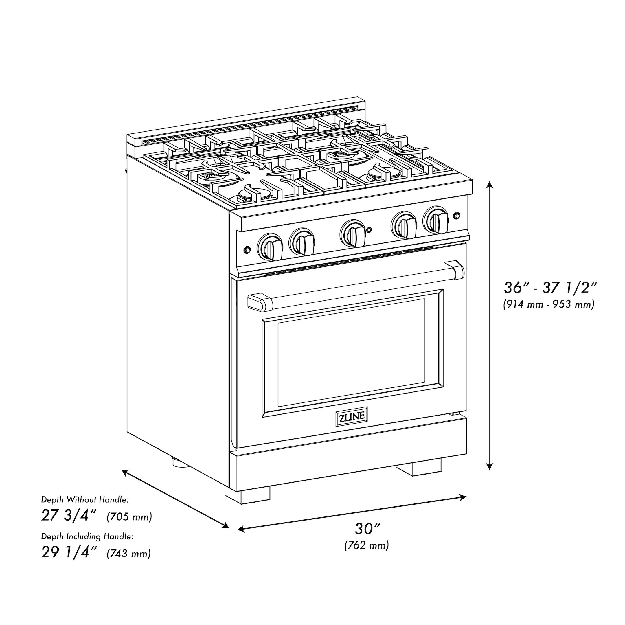 ZLINE Autograph Edition 30 in. 4.2 cu. ft. Select Dual Fuel Range with 4 Burner Gas Cooktop and Electric Convection Oven in DuraSnow® Stainless Steel with White Matte Door and Champagne Bronze Accents (HDRSZ-WM-30-CB)